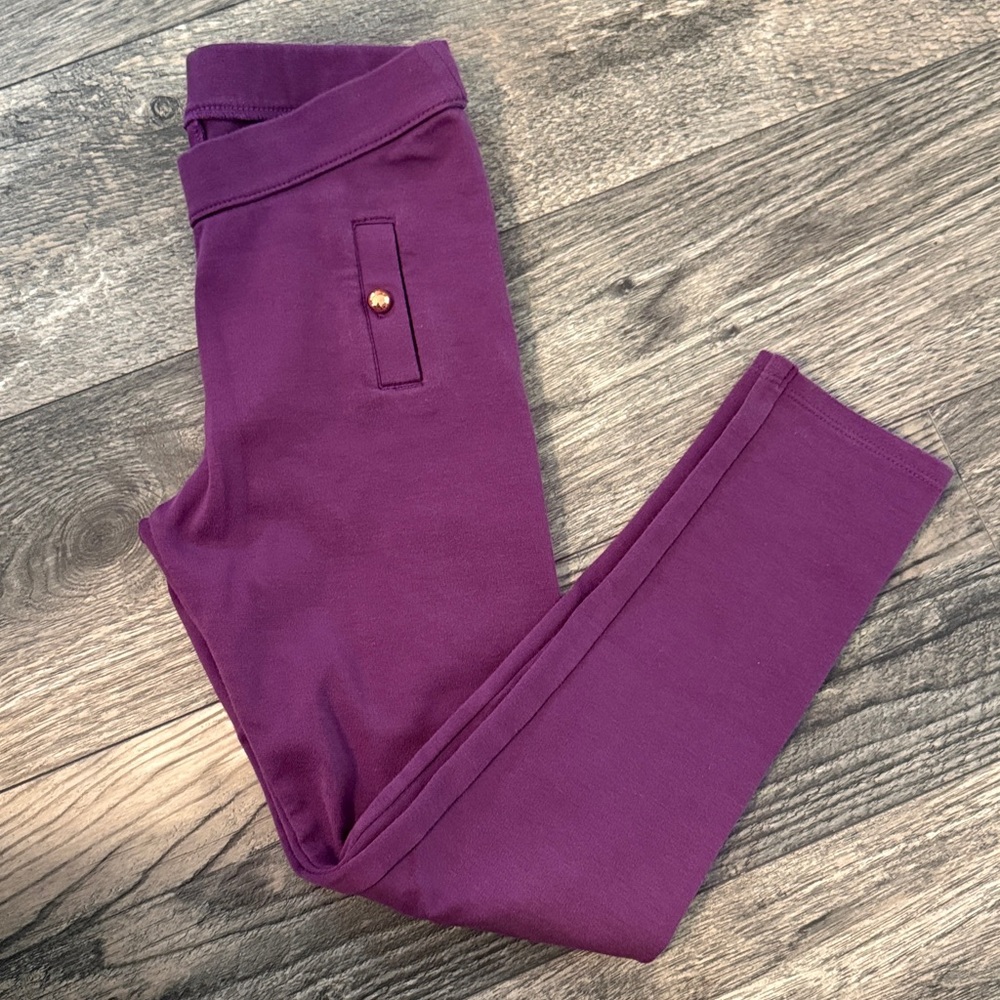 Janie and Jack size 6 girls ponte pants leggings purple used